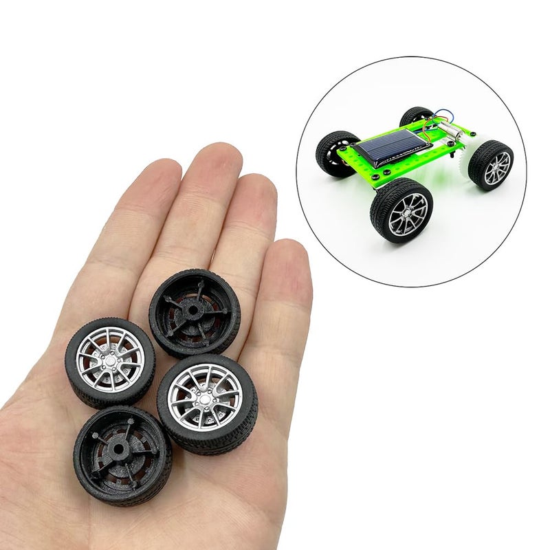 URIMPAVIDO 10PCS Toy Car Wheels 25mm Rubber Tire Wheels with Metal Shaft for RC Car Truck DIY Model Toy Wheel Replacement Accessories (2.5x25mm) - Image 3